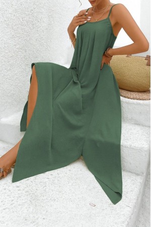 K89020-HAKI YEŞİL ELBİSE