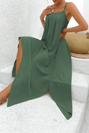 K89020-HAKI GREEN DRESS