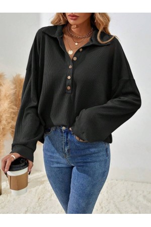 K89035-SIYAH SİYAH BLUZ