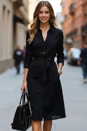 K89037-SIYAH BLACK DRESS