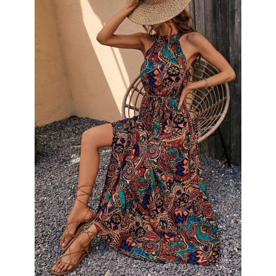 K90003-DESENLI Patterned DRESS