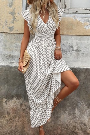 K94026-DESENLI Patterned DRESS