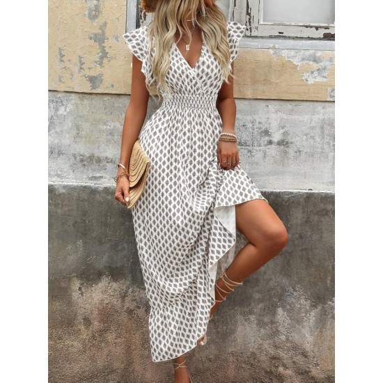 K94026-DESENLI Patterned DRESS