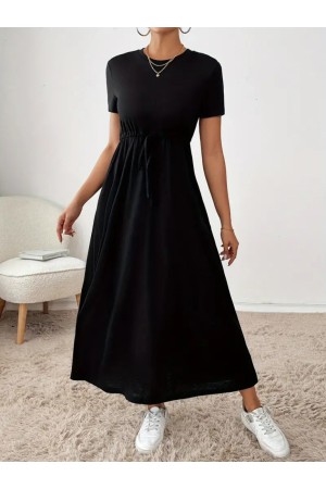 K96008-SIYAH SİYAH ELBİSE