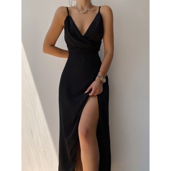 K9637-SIYAH BLACK DRESS