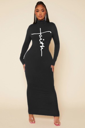 K97016-SİYAH BLACK DRESS