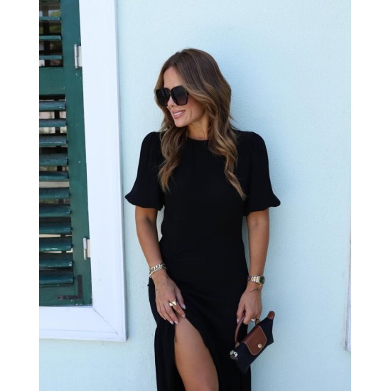 K97096-SIYAH BLACK DRESS