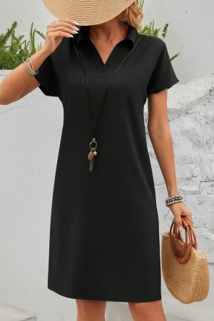 K97097-SIYAH BLACK DRESS