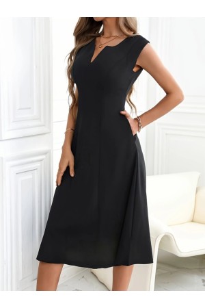 K97099-SIYAH SİYAH ELBİSE
