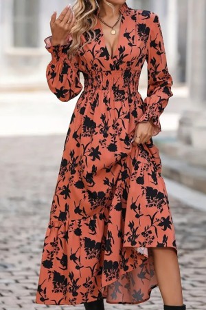 K97107-TURUNCU ORANGE DRESS