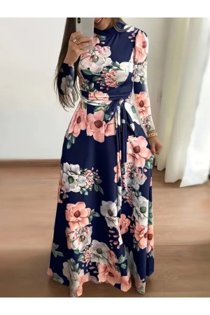 K97112-LACIVERT LACİVERT ELBİSE