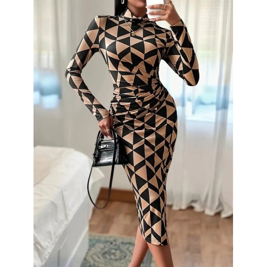 K97119-COK.RENKLI Patterned DRESS