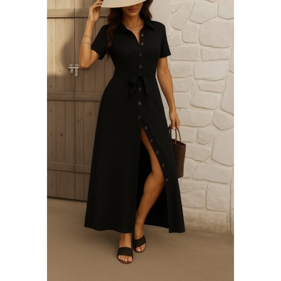K98017-SIYAH BLACK DRESS