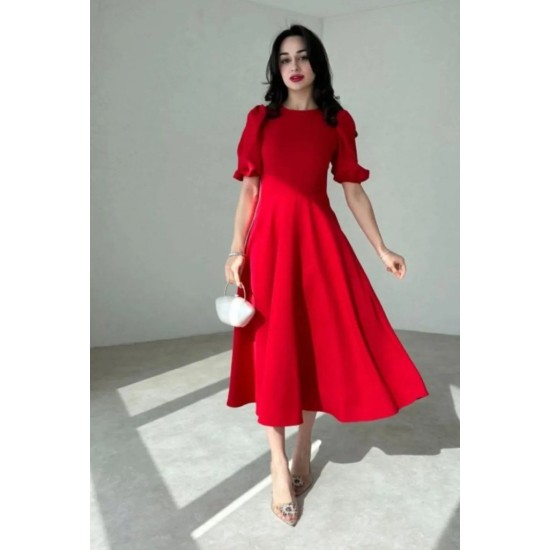 K98019-KIRMIZI RED DRESS