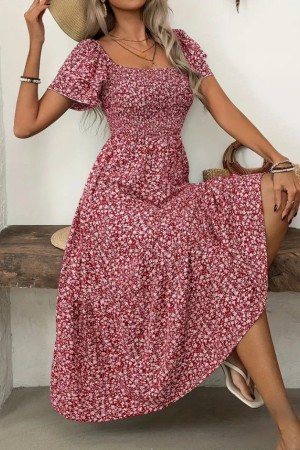 K98036-KIRMIZI RED DRESS