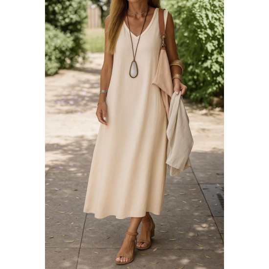K98039-BEJ BEIGE DRESS