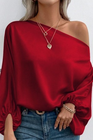 K98058-KIRMIZI RED BLOUSE