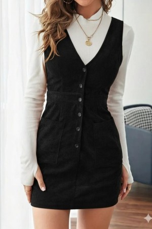 K98060-SIYAH BLACK DRESS