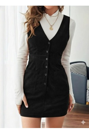 K98060-SIYAH SİYAH ELBİSE