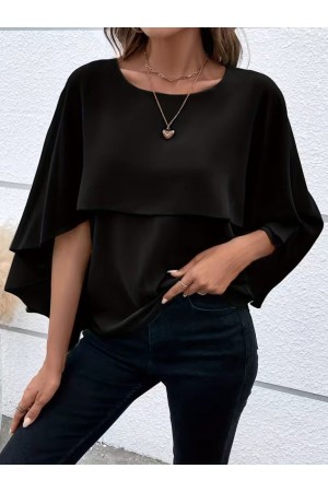 K98065-SIYAH SİYAH BLUZ