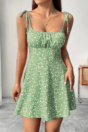 K99011-YESIL GREEN DRESS