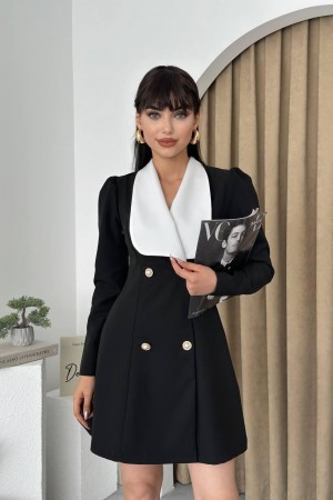 M00025-SIYAH Siyah ELBİSE