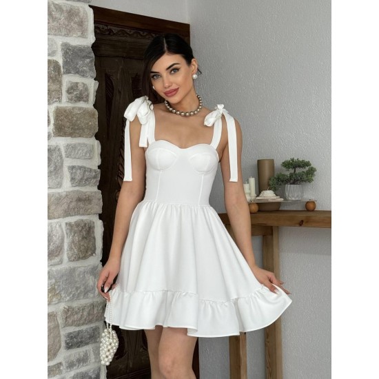 M00034-BEYAZ Beyaz ELBİSE