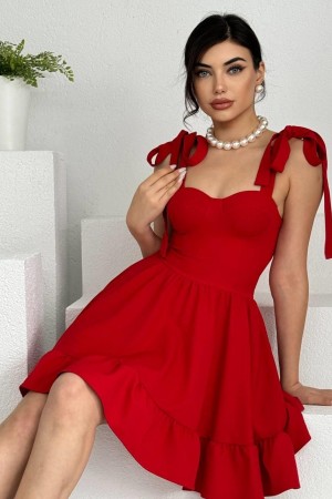 M00034-KIRMIZI Kırmızı ELBİSE