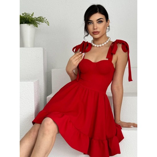 M00034-KIRMIZI Kırmızı ELBİSE