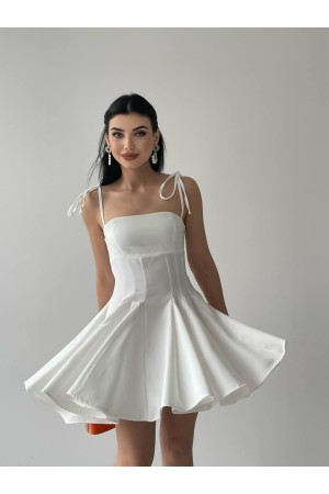 M00055-BEYAZ Beyaz ELBİSE