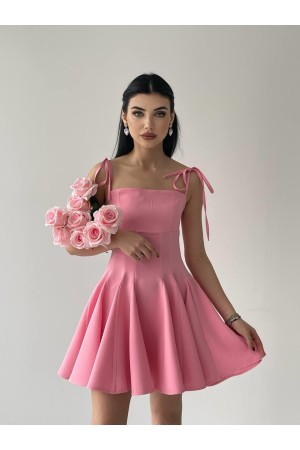 M00055-PEMBE Pembe ELBİSE