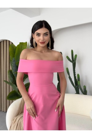 M00063-PEMBE Pembe ELBİSE