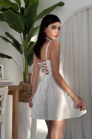M00077-BEYAZ Beyaz DRESS
