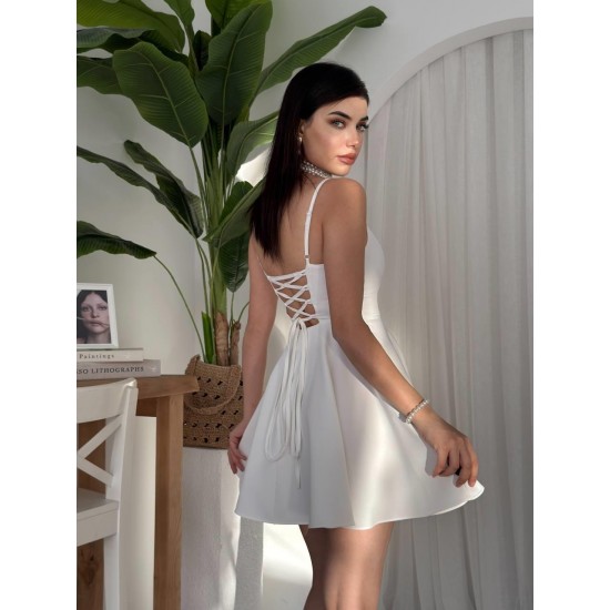 M00077-BEYAZ Beyaz DRESS