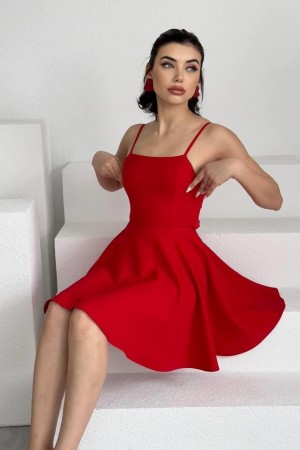 M00077-KIRMIZI Kırmızı DRESS