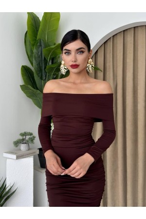 M00102-KAHVE COFFEE DRESS