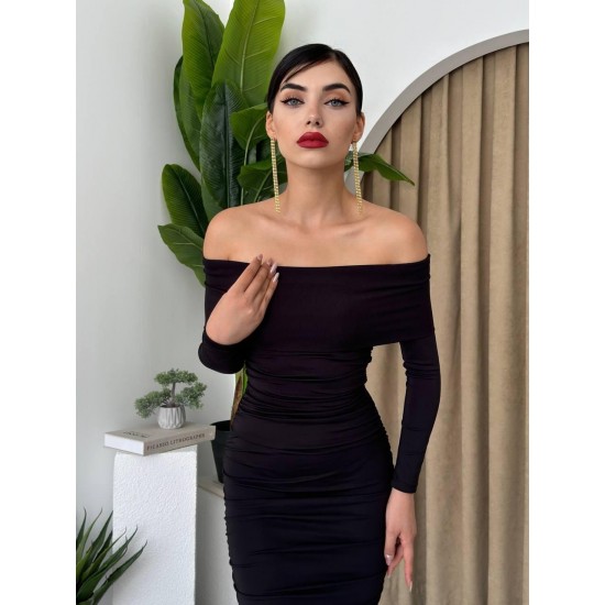 M00102-SIYAH Siyah ELBİSE