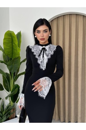 M00104-SIYAH Siyah ELBİSE