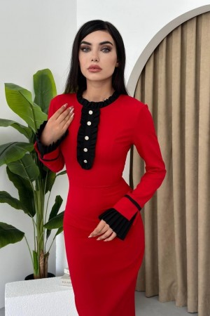 M00105-KIRMIZI Kırmızı ELBİSE