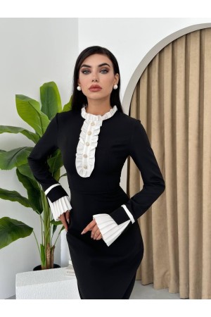 M00105-SIYAH Siyah ELBİSE