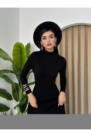 M00116-SIYAH Siyah ELBİSE