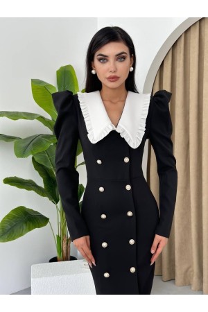 M00154-SIYAH Siyah ELBİSE