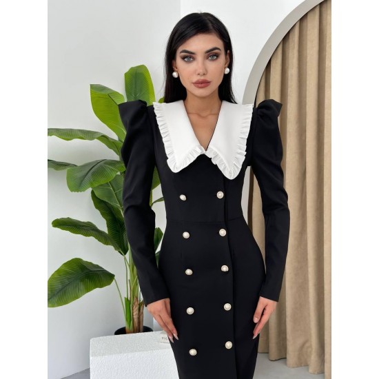 M00154-SIYAH Siyah ELBİSE