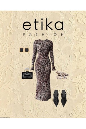 M00177-LEOPAR Leopar ELBİSE