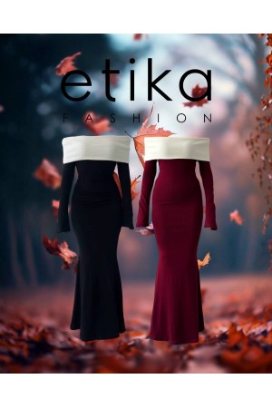 M00178-BORDO Bordo ELBİSE