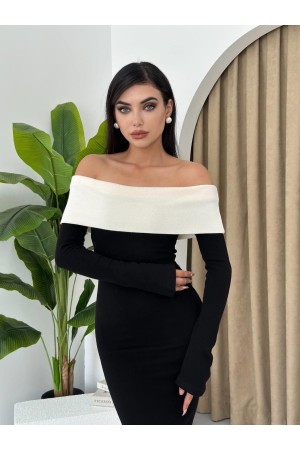 M00178-SIYAH Siyah ELBİSE