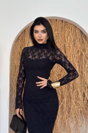 M00226-SIYAH Siyah ELBİSE