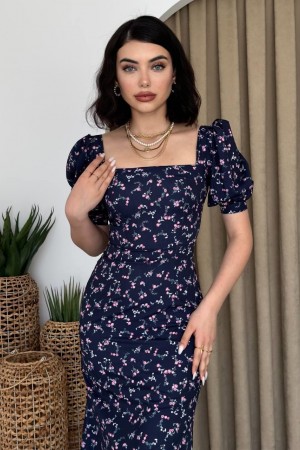 M00292-LACİVERT "NAVY BLUE" DRESS