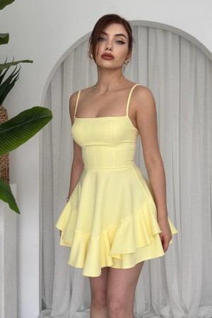 M00344-SARI Sarı DRESS