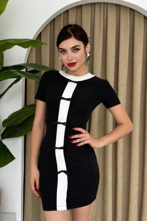 M00346-SIYAH Siyah ELBİSE